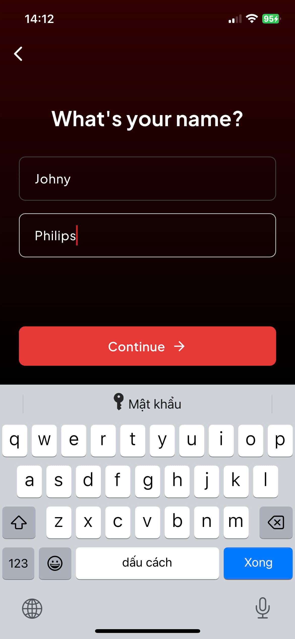 App screens 6
