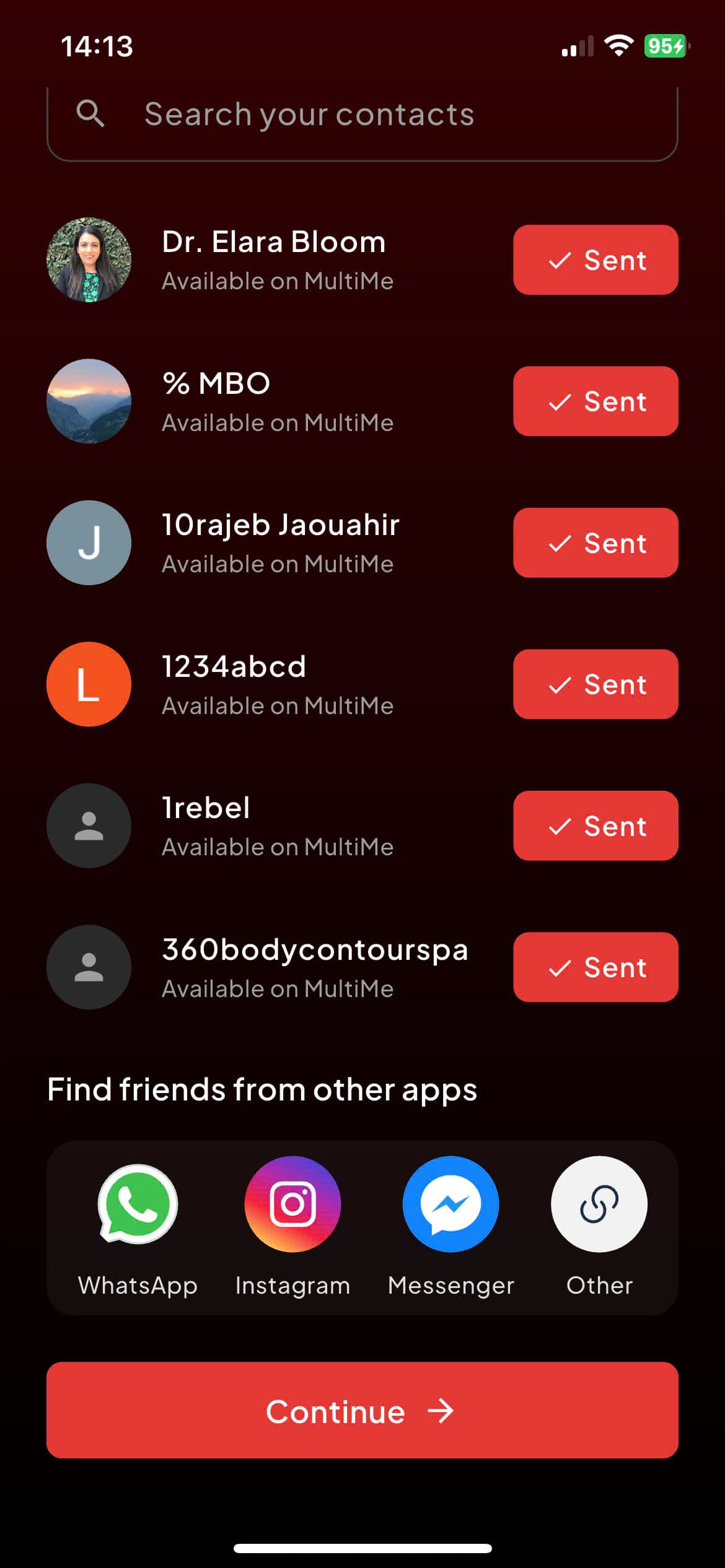 App screens 9